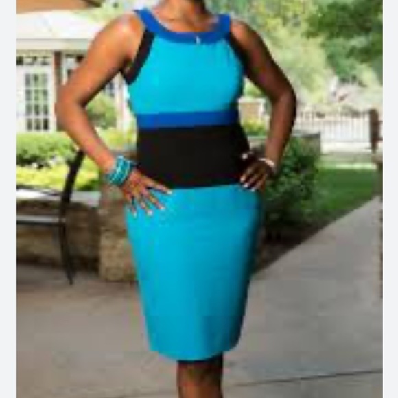Calvin Klein Dresses & Skirts - Calvin Klein Blue Colorblock Sleeveless Dress Size 6